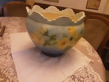 GRAND CACHE POT  DELPHIN MASSIER VALLAURIS  A.M.  CERAMIQUE  FLEURS RELIEF