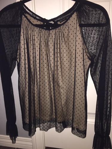 Zara black sheer - lace, shirt