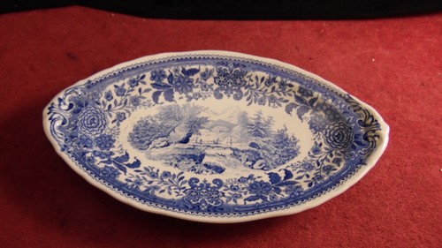 Ravier faience bleu - en,