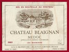 77/79 Etiquette Label MÉDOC CHÂTEAU BLAIGNAN Cru bourgeois 1985 S.C.C.T Blaignan
