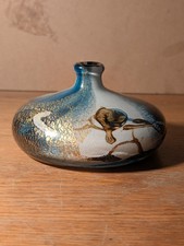 Vase verre soufflé multicouches inclusion d'or atelier de Biot signé JM OPERTO