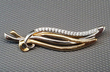 BIJOU - belle broche plaqué or 2 tons or blanc et jaune top qualité #43