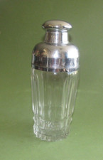 Shaker à cocktail en verre taillé et inox h 23cm