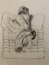 Dessin Ancien Lit Xixe Crayon