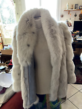 SOLDÉ - MANTEAU OU VESTE 3/4 DE RENARD BLANC PLEINE PEAU T40/42