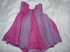 Robe d'été rose fuchsia imprimée ample en coton DPAM bébé fille 6 mois TBE