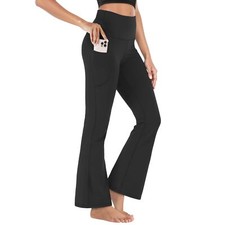 Legging évasé Femme Taille Haute Pantalon de Yoga Booucut Contrôle du Ventre ...