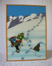 RARE fixé sous verre peinture