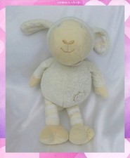 Doudou Peluche Mouton Ecru Beige Soleil Bandana Rayures Babysun
