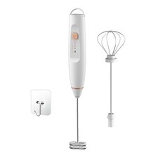 MéLangeur Mousseur à Lait Rechargeable à Main pour Café avec 2 Fouets, Bâto9866