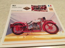 Carte moto MGC 600 4 cylindres 1938 collection Atlas France