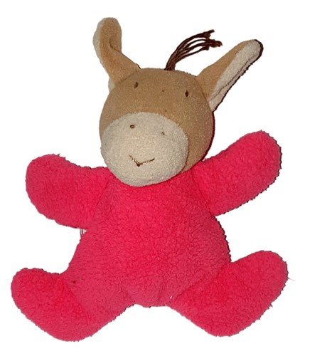 Petit doudou cheval rose fluo - petit,