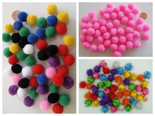 Pompons 15mm peluches - 50,