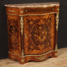 Buffet marqueté style ancien Napoleon III meuble dessus marbre 20ème siècle