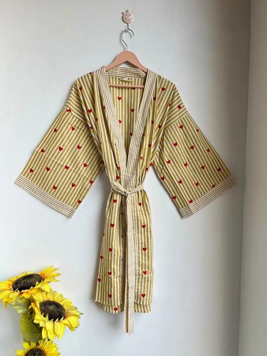 Kimono coton fait main - kimono,