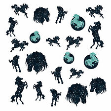 Autocollants vélo enfant lot de 22 stickers chevaux poney bleu chevaux stickers