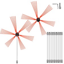 VEVOR Brosse de Cheminée 10 m Kit de Ramonage avec 1 Tête Bross Supplémentaire