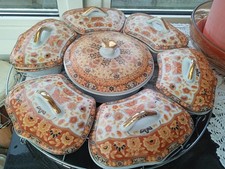 Service Céramique Chinois Dans Son Plateau 