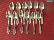 ++"544.15"   12 CUILLERES A CAFE EN METAL ARGENTE ORFEVRE  SFAM  ART DECO