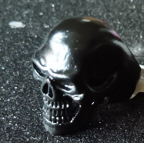 Bague tête mort - de, noire