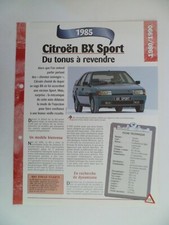 CARTE FICHE AUTO CITROEN BX