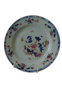 CHINE ASSIETTE porcelaine XVIII° décor floral  Compagnie des Indes