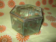 Ancienne BOÎTE A BIJOUX VERRE