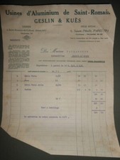 ancienne facture 1921 usines