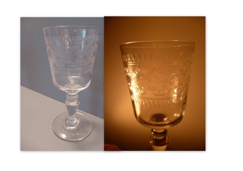 Verre table ancien - table, en