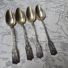 4 Cuillères en Argent Massif