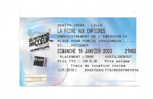 Rare ticket billet concert - ticket,