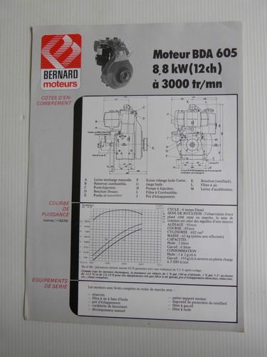 Prospectus moteur fixe bernard - moteur,