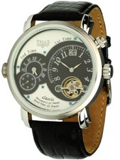 Trias Montre Hommes Dualtimer Avec 2 Automatikwerken Date Ø 46mm Montre