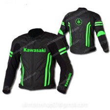 KAWASAKI Veste en Cuir de Motard Veste en Cuir de Moto Veste Motard en Cuir 50