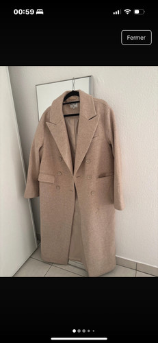 Manteau long beige oversize - long,