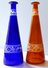 2 Flacons carafes Cristallerie De Nancy ( No Daum , Gallé, Baccarat)  Art Déco