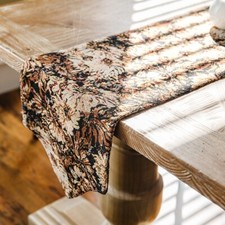 Rétro Jacquard Nappe Fleur Imprimé Table Drapeau Tissu Cuisine Diningroom Décor