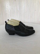 Chaussures vintage en Cuir tressé noir P.37 (chausse grand)