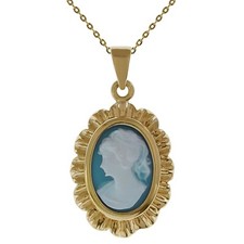 Collier Camée bleu Plaqué OR
