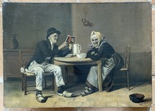 TABLEAU HUILE SUR TOILE SCÈNE