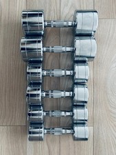 Lot de 6 haltères chromés : 2 x 12,5 KG | 2 x 7 KG | 2 x 5 KG