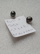 2 Véritables Perles de Tahiti diamètre 9 mm x 9 mm -