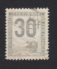 timbre France 1944-47 SNCF Petit COLIS POSTAL 30F gris n°13 Y&T oblitéré