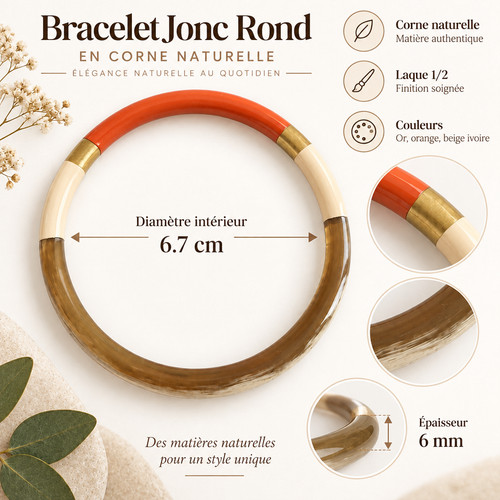 Bracelet jonc corne naturelle