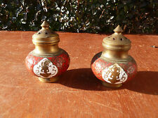lot de 2 ancien brule parfum en laiton et émaux cloisonnées début 20ème