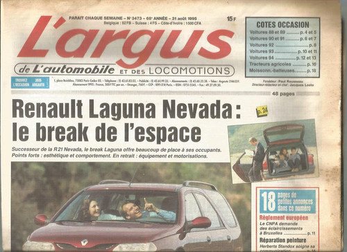 Argus 3473 renault - l'argus, laguna