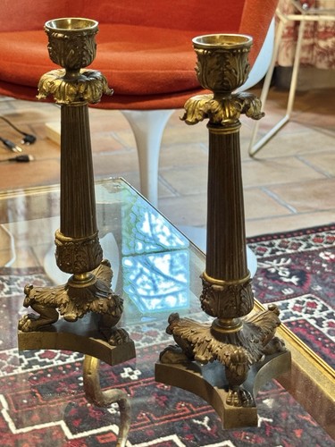 Paire bougeoir bronze - bronze,