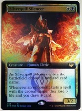 mtg magic silverquill silencer EXTENDED BORDERLESS FOIL ENGLISH museleuse de