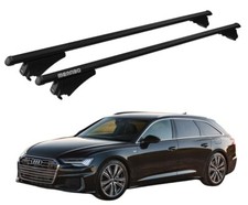 Barres de Toit Pour Audi A6 4A/C8 Avant 2018- MENABO Aluminium Noir Balustrade