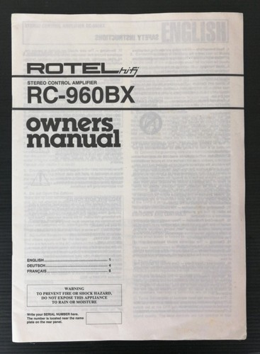 Rotel 960 original - rc-960,